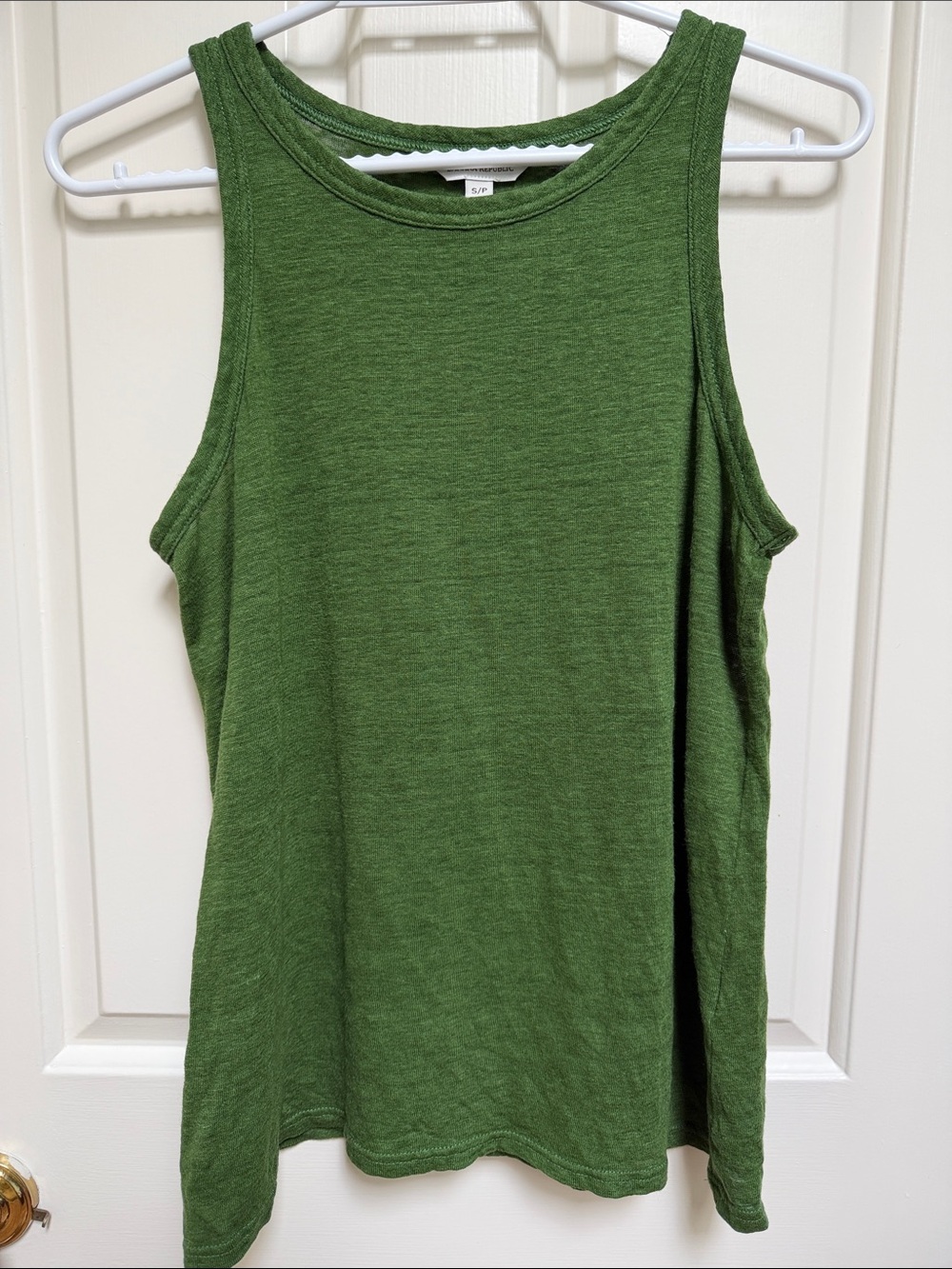 Banana Republic sz S Linen Cutaway Tank in Cactus Grove Green - 100% Linen